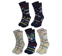 United Labels 5 pares de calcetines Harry Potter para hombre, color negro y gris, talla 40-45, calcetines para hombre
