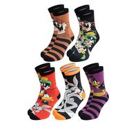 United Labels 5 pares de calcetines Looney Tunes para hombres, multicolor, 40-45, calcetines para hombre con Bugs Bunny, el Pato Lucas y compañía, calcetines para hombres