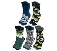 United Labels 5 Pares de Calcetines The Mandalorian para Hombre Baby Yoda Grogu y Stormtrooper, Multicolor, Talla 40-45