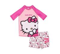 United Labels bañador de 2 Piezas UV 30 para niña, Rosa, Talla 110/116, Camiseta + Short