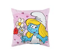 United Labels Cojín decorativo de peluche de Los Pitufos, color rosa, 40 x 40 cm