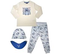 United Labels Disney Lilo & Stitch Baby Set - Make Some Waves - Jersey unisex con pantalones, gorro y pañuelo, 4 piezas, beige/azul, beige/azul, Baby