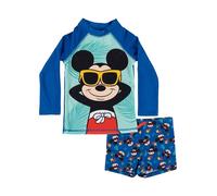 United Labels Disney Mickey Mouse bañador de 2 Piezas UV 50 para niño, Azul, Talla 98/104, Camiseta + Short