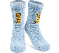 United Labels Garfield - Calcetines de casa de punto con forro de sherpa para mujer, calcetines mullidos de invierno, cálidos, talla única, color azul, azul