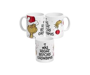 United Labels Grinch Taza de 320 ml, color blanco, taza de café Twas the night before Grinchmas, taza de café de cerámica divertida