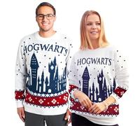 United Labels Harry Potter Hogwarts - Jersey navideño para hombre y mujer, color blanco, 100% poliacrílico