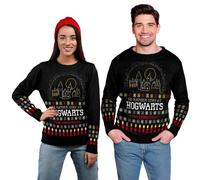 United Labels Harry Potter Suéter de invierno unisex I'd Rather Stay at Hogwarts This Christmas, Negro, Suéter de invierno, Suéter para hombres y mujeres, Negro , XL