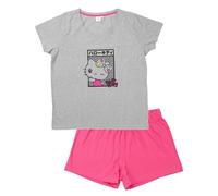 United Labels Hello Kitty - Pijama para mujer - Conjunto de pijama de manga corta con pantalones cortos, color gris/rosa, gris/rosa, L