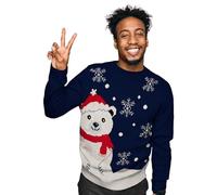 United Labels Jersey de invierno para hombre - Oso Polar Invierno Navidad Jersey Jersey Sudadera Ugly Christmas Sweater Azul, azul, XXL