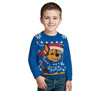 United Labels Jersey de Navidad de Paw Patrol con Chase, Azul, Jersey de Invierno para Niños, Ugly Christmas Sweater, azul, 122-128