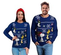 United Labels Jersey Navideño de Snoopy Unisex Azul Jersey de Punto de Invierno Jersey para Hombres y Mujeres, azul, XXL