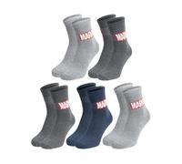 United Labels Marvel Calcetines para hombre - Logo Hombres Zapatillas Medias 40-45 (5 unidades), gris/azul, 40-45