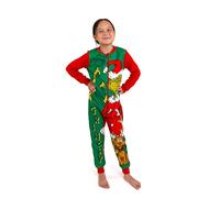 United Labels Mono de Grinch para niños, Verde Rojo, Pijama de una pieza largo para niños y niñas, Mono de Navidad, multicolor, 122-128