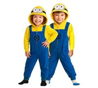 United Labels Mono de los Minions con Capucha para niñas y niños - Mono para niños de una Pieza Unisex Amarillo/Azul (DE/NL/SE/PL, numérico, 122, 128, Normal, Amarillo/Azul)