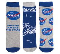 United Labels NASA Calcetines para niños y niños, calcetines para niños, color azul/gris (3 unidades), azul y gris, 31-34 cm