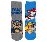 United Labels Paw Patrol Calcetines para niños - Chase, Rubble y Marshall - Calcetines para niños, color azul/gris (paquete de 2), azul y gris, 23-26