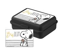 United Labels Peanuts Snoopy Brotzeit - Fiambrera con divisor, color negro