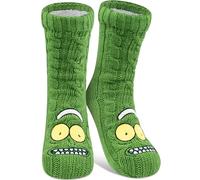 United Labels Rick and Morty Calcetines para hombre, color verde, talla única 40-45, calcetines suaves con forro de sherpa, calcetines cálidos, calcetines de cabaña