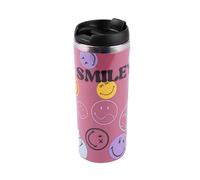 United Labels Smileyworld Coffee-To-Go - Taza térmica (350 ml), diseño de cara sonriente, color rosa