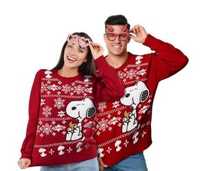 United Labels Snoopy Jersey de Navidad unisex, rojo, invierno, suéter de punto, suéter para hombre y mujer, rojo, S