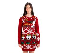 United Labels Snoopy - Vestido de punto para mujer, color rojo, manga larga, vestido de Navidad, rojo, S