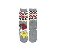 United Labels The Grinch Calcetines Mujer - XMAS Mujeres Zapatillas Medias Gris, gris, 39-42