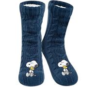 United Labels The Peanuts Snoopy Calcetines mullidos para mujer, Azul, calcetines antideslizantes, calcetines cálidos, calcetines de cabaña, azul, 35-38