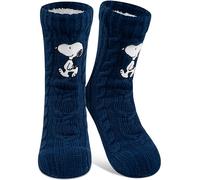 United Labels The Peanuts Snoopy Calcetines para mujer, color azul, talla única 38-43, con forro de sherpa, calcetines cálidos, calcetines de cabaña