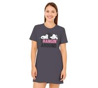 United Labels The Peanuts Snoopy Camisón para Mujer - Just Hangin Around - Pijama de manga corta, color gris, gris, L