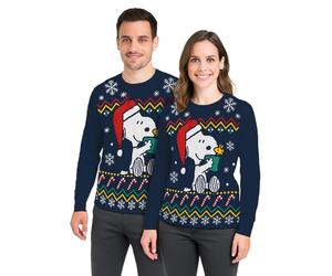 United Labels The Peanuts Snoopy Jersey de Navidad unisex, azul, invierno, suéter de punto, Ugly Christmas Sweater para hombre y mujer, azul, L
