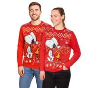 United Labels The Peanuts Snoopy Jersey navideño unisex, rojo, suéter de invierno, diseño de Snoopy, jersey navideño feo para mujer y hombre, rojo, S