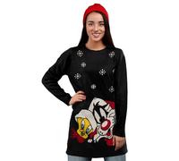 United Labels Vestido de punto de Looney Tunes para mujer, Silvestre y Piolín, Negro, Vestido de manga larga, Vestido de invierno, Negro , L