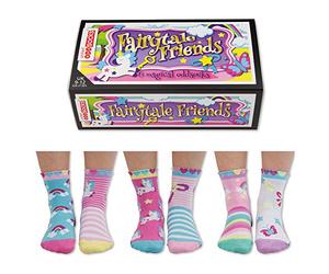 United Oddsocks - Combinado de 6 calcetines para niños no coincidentes, para combinar de forma descoordinada - Tamaño: Eur 27-30.5, Tema: Caracteres fábulas