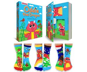 United Oddsocks Oddie The Dragon Children's Socks EUR 27-30, UK 9-12, US 9.5-13