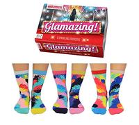 United Oddsocks Oddsocks- Zing - Glamazing Sparkling Oddsocks - UK 4-8, EUR 37-42, US 6.5-10.5 - Paquete de 6 calcetines extraños, Multimulticolores