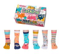 United Oddsocks - Paquete de 6 calcetines para niños Mix & Match, calcetines novedosos para niños de 4 a 6 años, talla UK 9-12 (EU 27-30), Kins, One Size