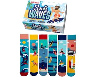 United Oddsocks Sock Waves 6 Odd Socks Caja de regalo | UK 6-11 | EUR 39-46 | US 7-12, multicolor, Talla única