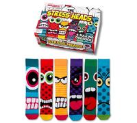 United Oddsocks The Stress Heads Caja Regalo, 6 calcetines desparejados para hombre con diseños de monstruos divertidos, calcetines originales para mezclar y combinar, r egalo colorido de, EU 39-46