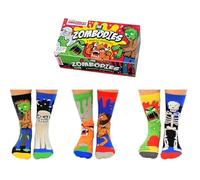 United Oddsocks Zombodies - Box of 6 Oddsocks For Boys, 12-5.5, Multicolour