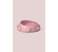 United Pets Boss Nano - comedero para Perros, Made in Italy, Ideal para Bulldog, Doguillo, Pekinés, Boston Terrier. Rosa con Tachuelas Rosa, Capacidad 160ml