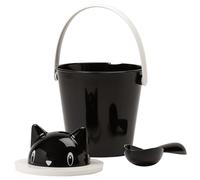 United Pets Crick - Contenedor de Comida para Gatos, Fabricado en Italia, Pala dosificadora incluida, Color Negro, Design: Stefano Giovannoni
