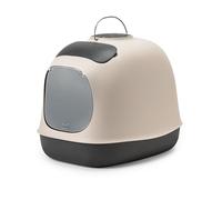 United Pets Minù Arenero para Gatos Cubierto, Made in Italy, Recogedor y Filtro, Color Gris. Caja de Arena para Gatos con Capucha Talla única