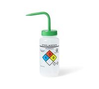 United Scientific™ UniSafe™ Botella de lavado ventilada LDPE de boca ancha, acetato de etilo, 500 ml, 4 colores, paquete de 6