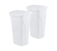 United Solutions Cubo de basura de cocina de 10 galones/40 cuartos de galón con tapa doble oscilante, (paquete de 2), cesta de basura que cabe en espacios estrechos y perfecta para oficinas