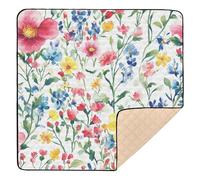 United States Rose Beauty Summer Flowers - Alfombra plegable para gimnasio y actividades para el suelo, lavable, para bebés y niños pequeños, 50 x 50 pulgadas