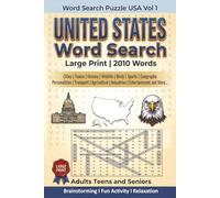 United States Word Search Puzzle Book - Large Print Brain Games for Adults, Teens & Seniors | 2010 Words: USA Geography, Cities, Landmarks Animals, ... Entertainment, Trails, Agriculture and More