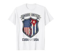 United United Cuba USA - Escudo de Bandera Envejecida Vintage Camiseta