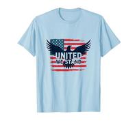 United We Stand Bandera Americana Águila Emblema Patriótico Camiseta, Hombre, Azul Bebé, 3XL