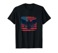 United We Stand Bandera Americana Águila Emblema Patriótico Camiseta, Hombre, Negro, XXL