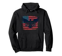 United We Stand Bandera Americana Águila Emblema Patriótico Sudadera con Capucha, Unisex para Adultos, Negro, L
